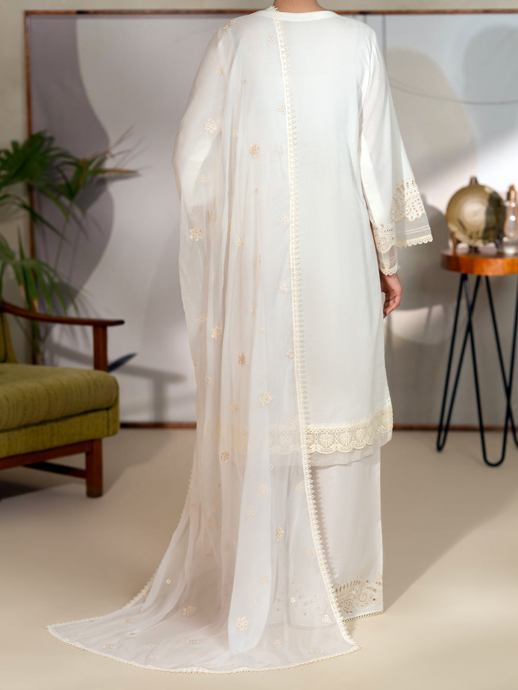 Off White Lawn Unstitched 3Pc - ALP-3PS-2451