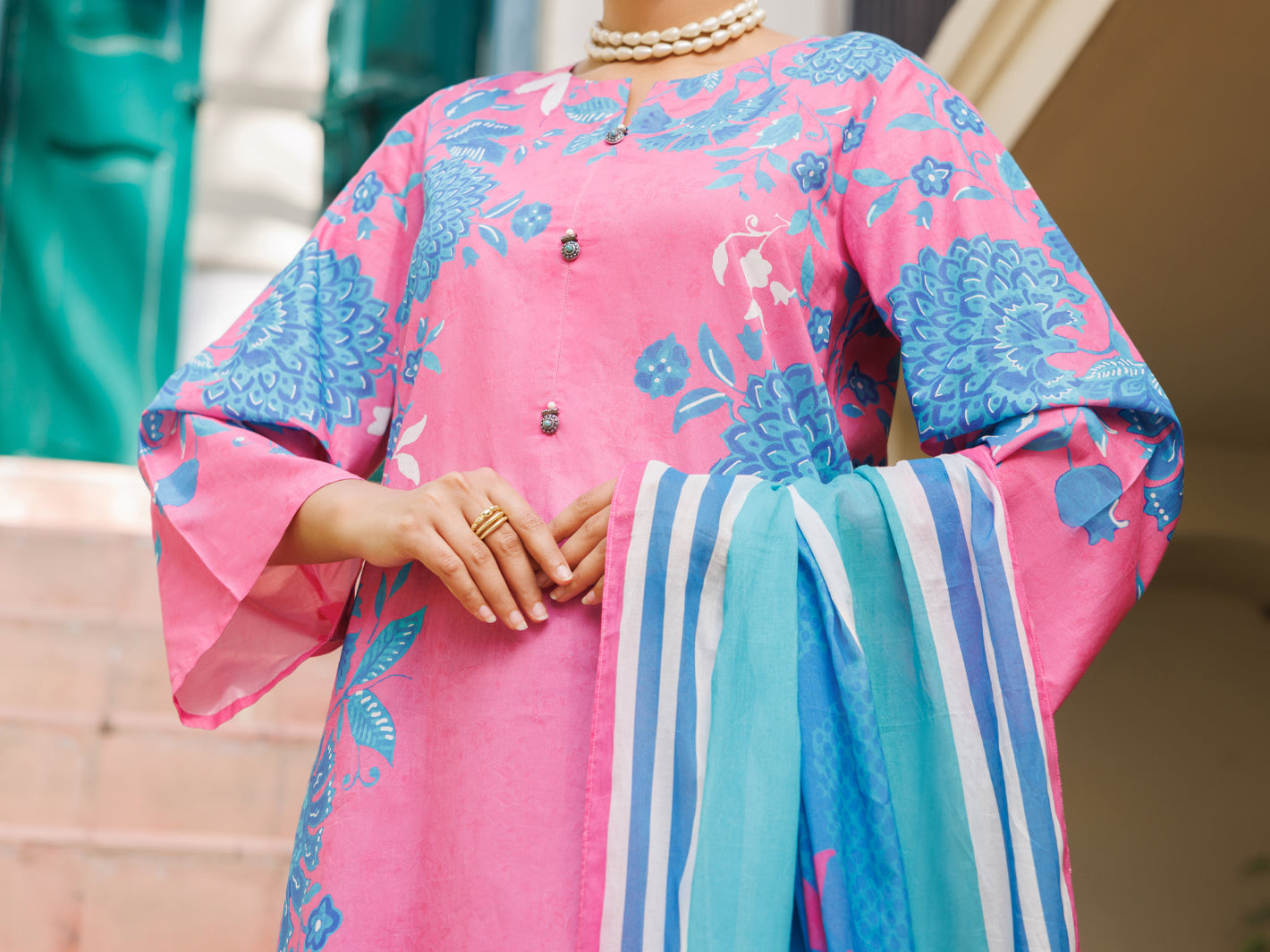 Pink Lawn Stitched 3Pc - ALP-3PS-2561