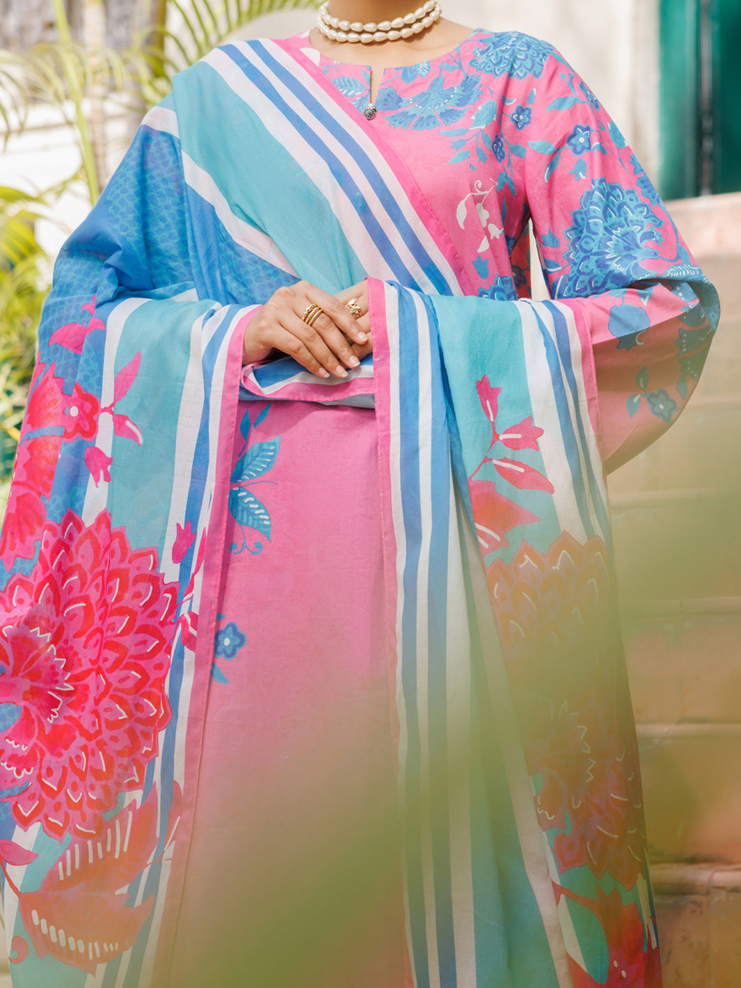 Pink Lawn Stitched 3Pc - ALP-3PS-2561