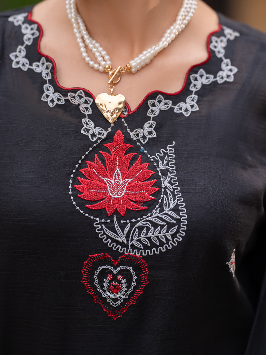 Black Cotton Stitched 3Pc - ALP-3PS-2575
