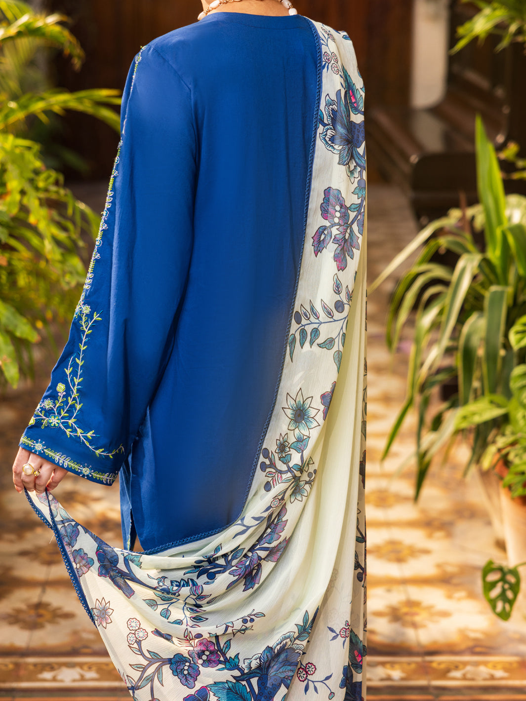 Blue Cambric Stitched 3PC - ALP-3PS-2627