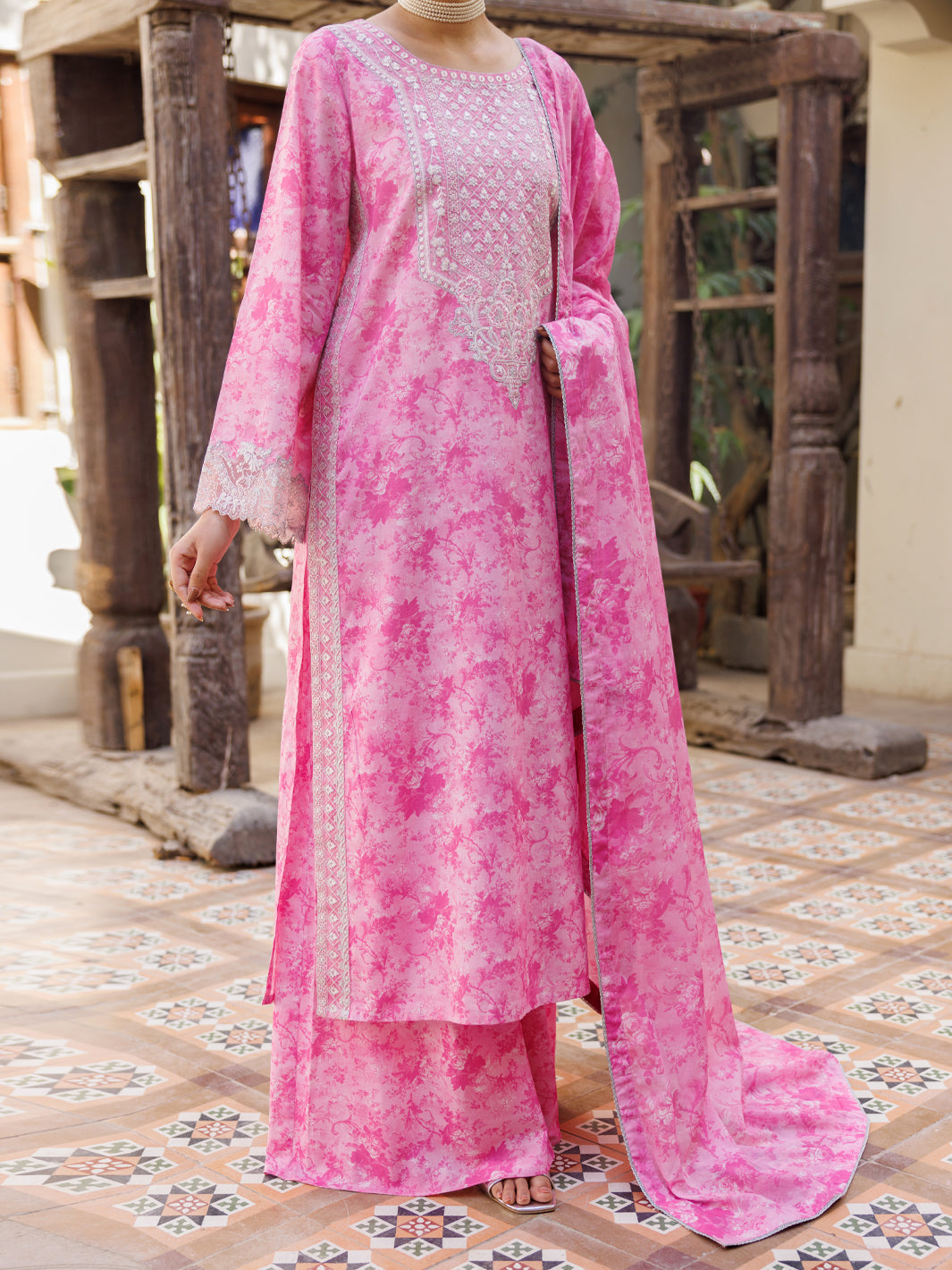 Pink Lawn Stitched 3Pc - ALP-3PS-2642