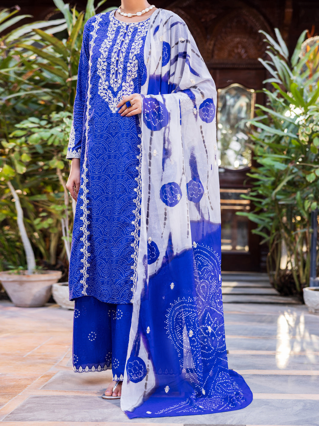 Blue Lawn Stitched 3PC - ALP-3PS-2676