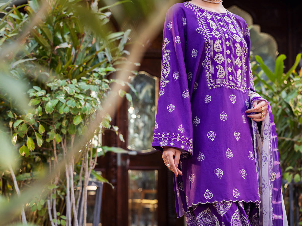 Purple Lawn 3Pc Stitched - ALP-3PS-2677