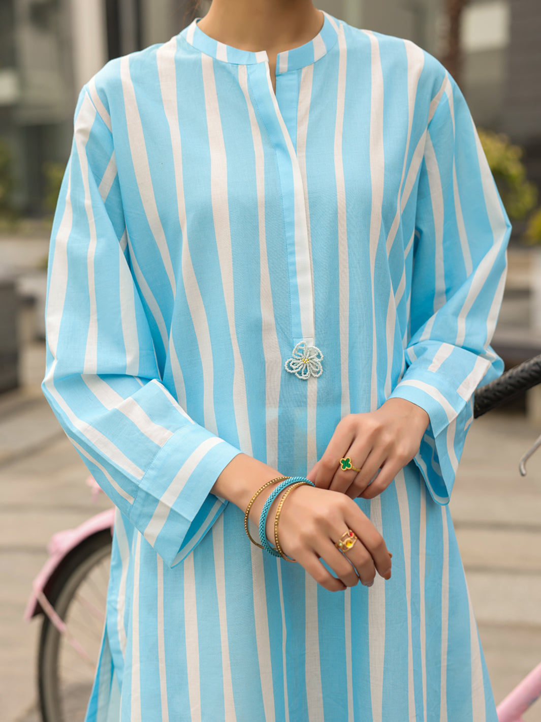 Blue Lawn Kurti - ALP-SLK-2548