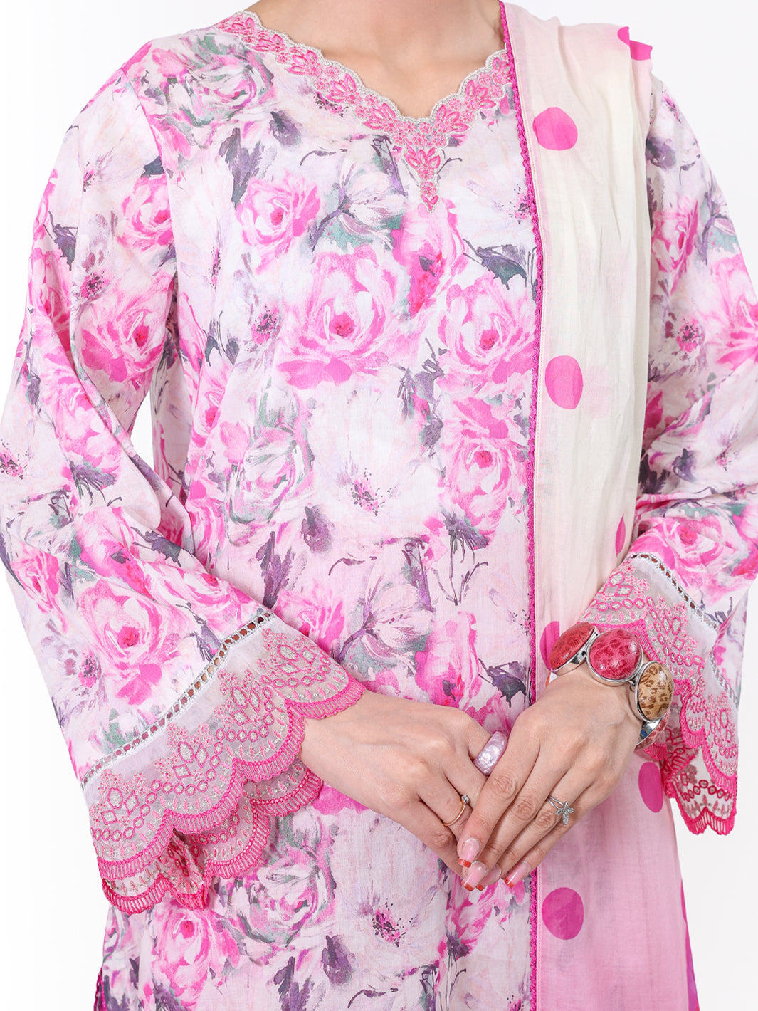 Pink Lawn 2Pc Unstitched - ALP-2PS-LKD-2474
