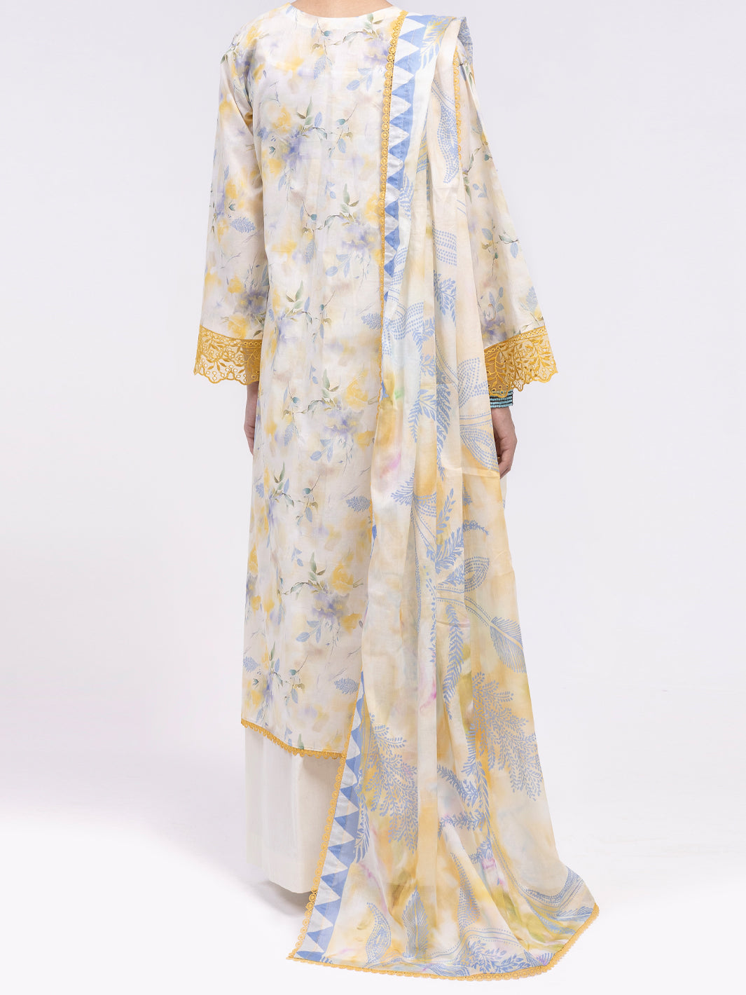 Off White Lawn 2Pc Unstitched - ALP-2PS-LKD-2475