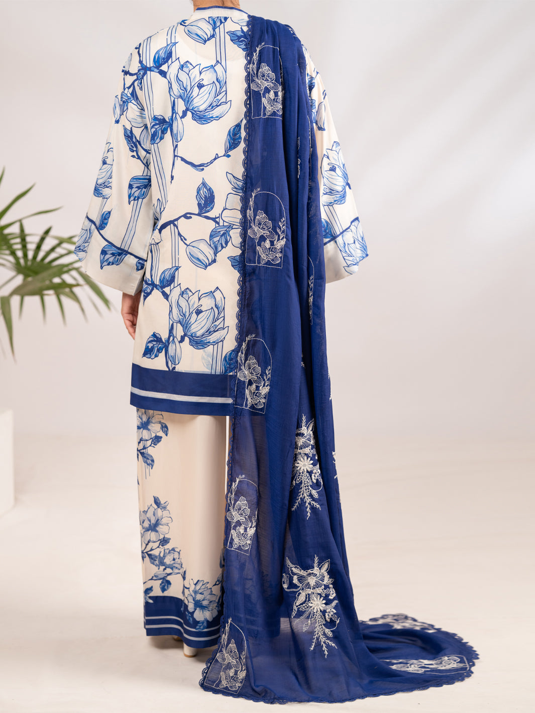 Blue Silk Lawn 2Pc Stitched - ALP-LKS-2338