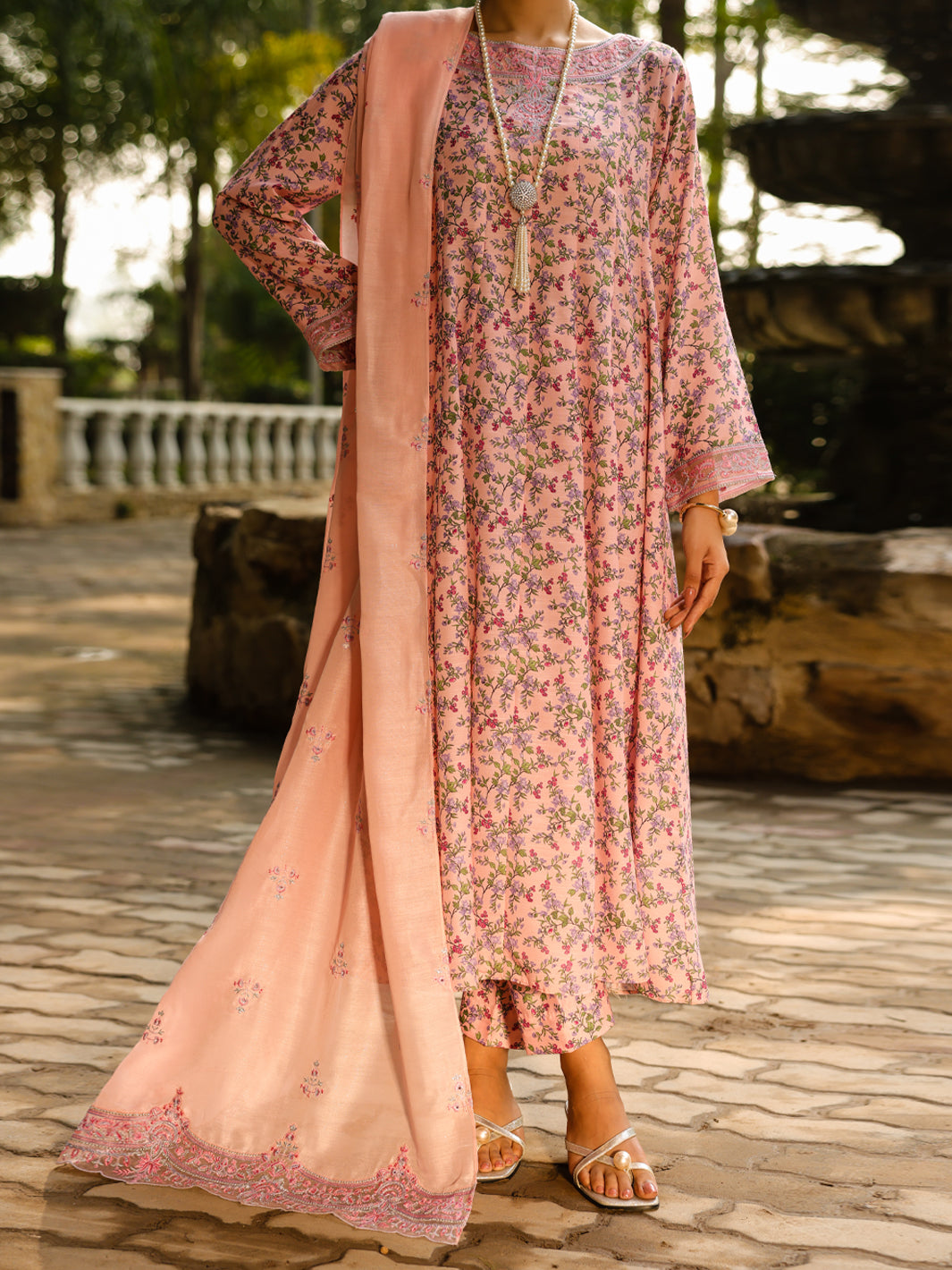 Light Pink Silk Lawn 2Pc Stitched - ALP-LKS-2366
