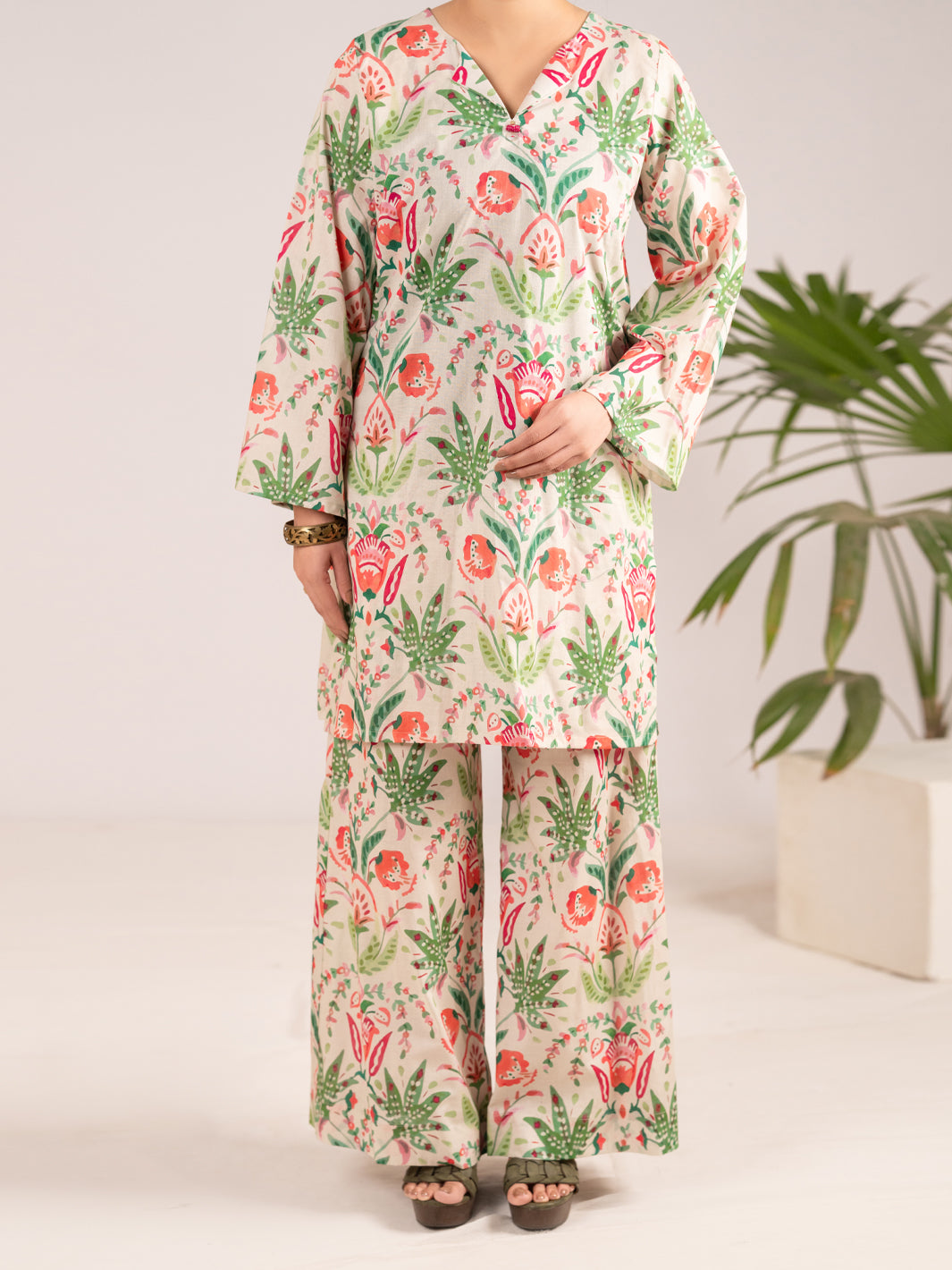 Light Green Lawn Co-Ord Set - ALP-2PS-LKS-2505
