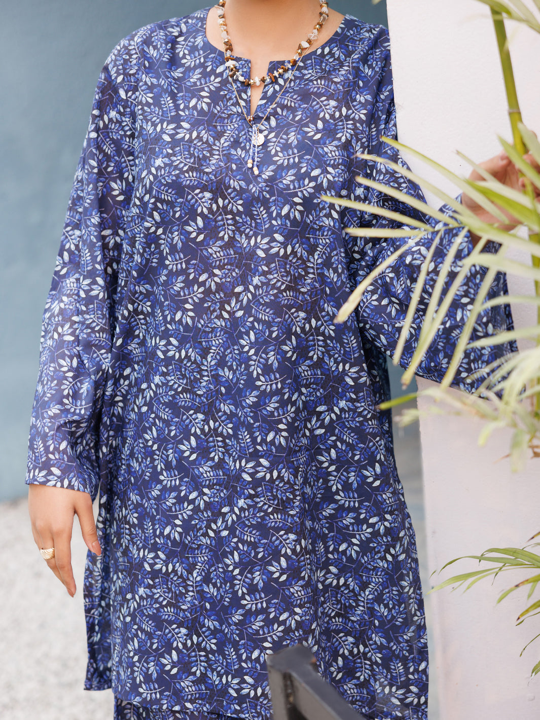 Blue Lawn Co-Ord Set - ALP-2PS-SLKS-2511