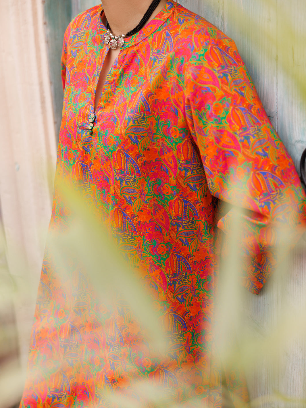 Orange Lawn Co-Ord Set - ALP-2PS-SLKS-2512