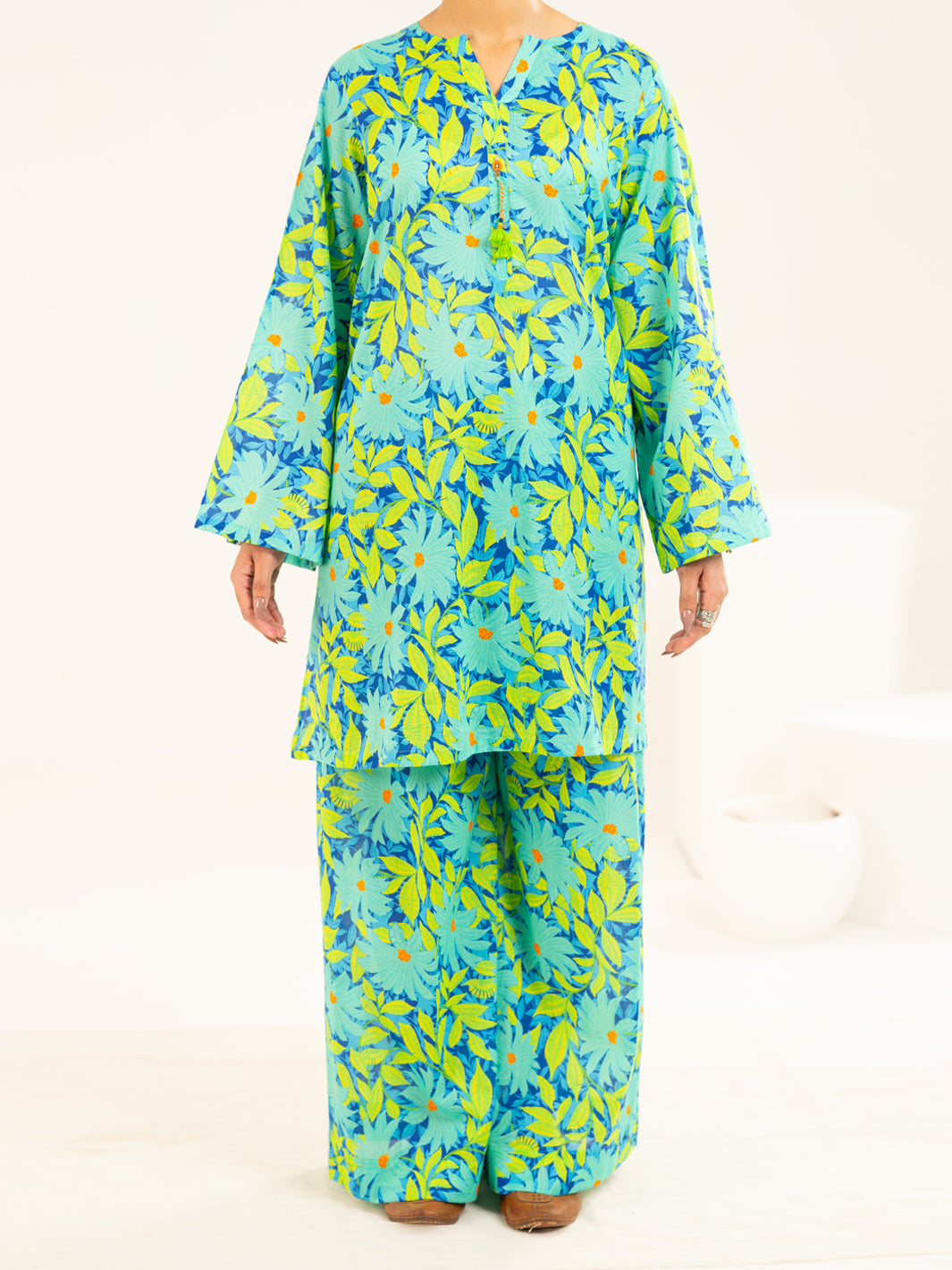 Sea Green Lawn Co-Ord Set - ALP-SLKS-2518