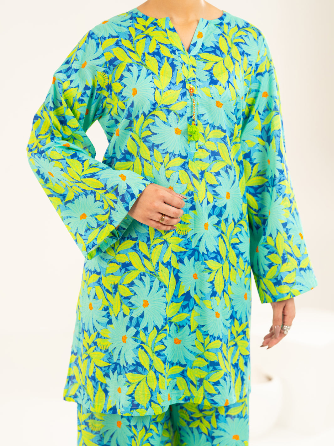 Sea Green Lawn Co-Ord Set - ALP-SLKS-2518