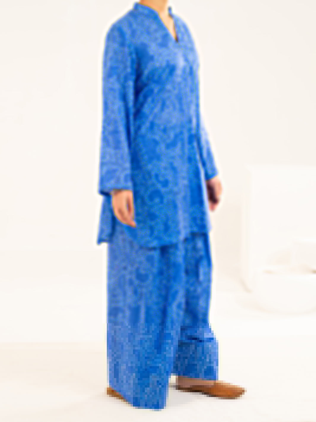 Blue Lawn Co-Ord Set - ALP-2PS-SLKS-2521