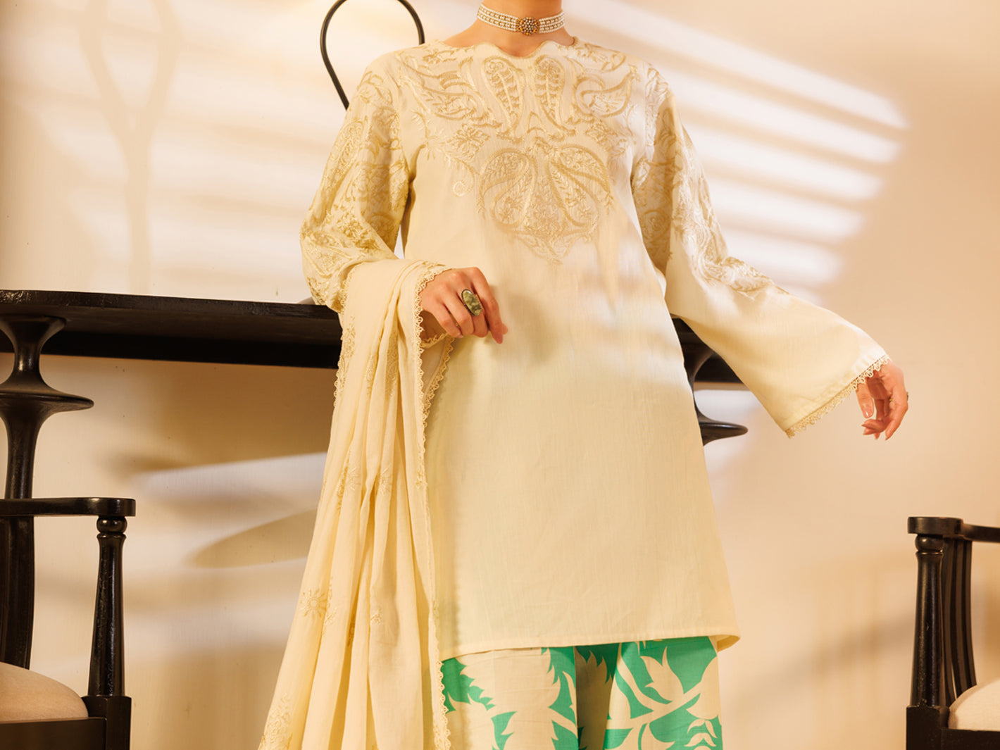 Beige Lawn Stitched 2Pc - ALP-2PS-LKS-2535