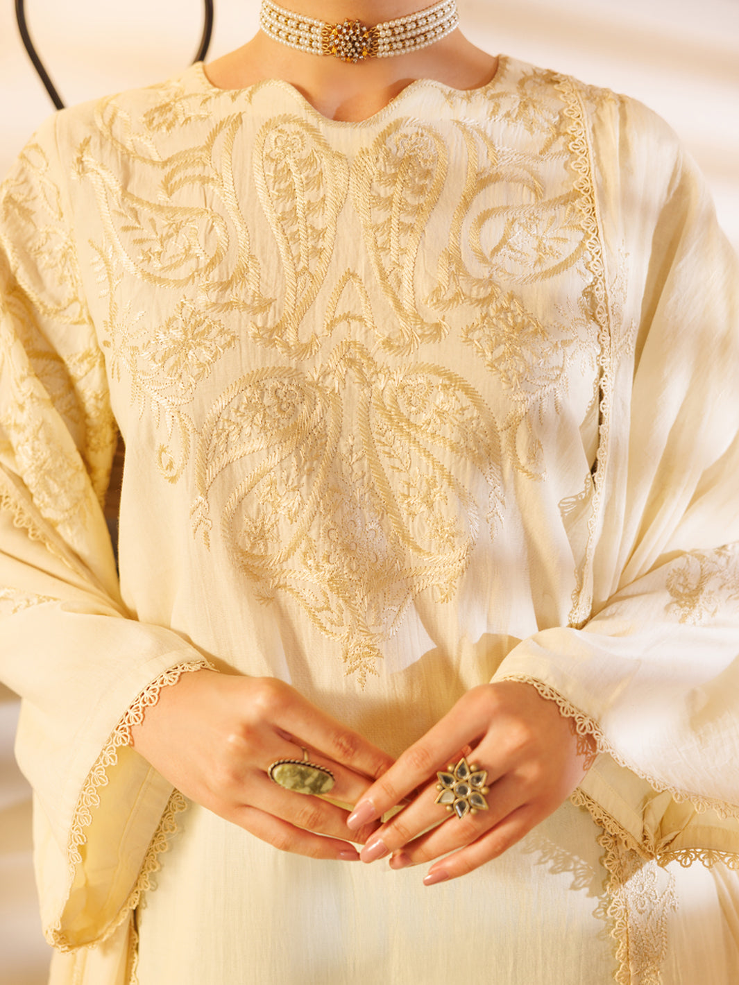 Beige Lawn Stitched 2Pc - ALP-2PS-LKS-2535