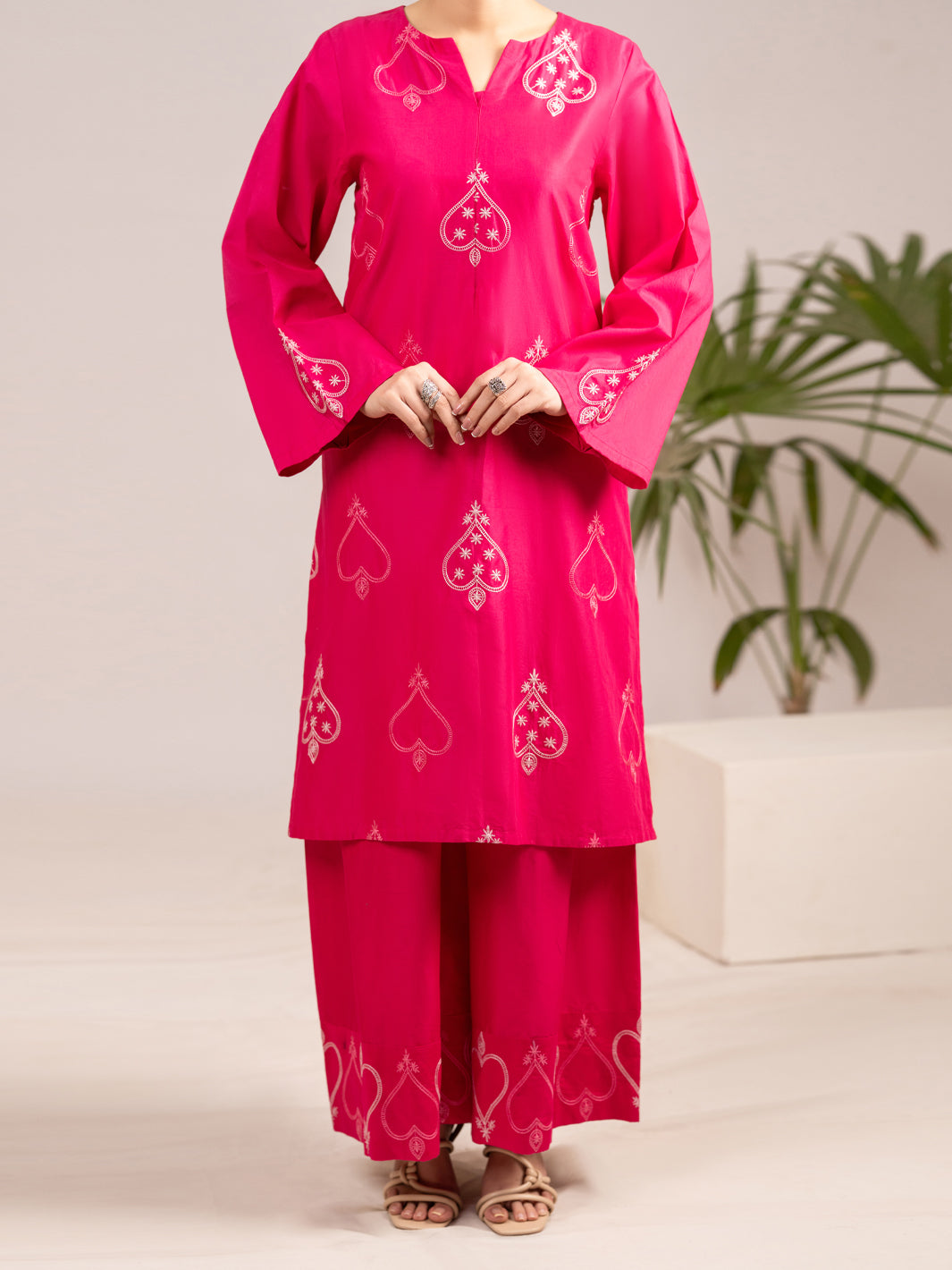 Fuchsia Lawn Co-Ord Set - ALP-2PS-LKS-2539