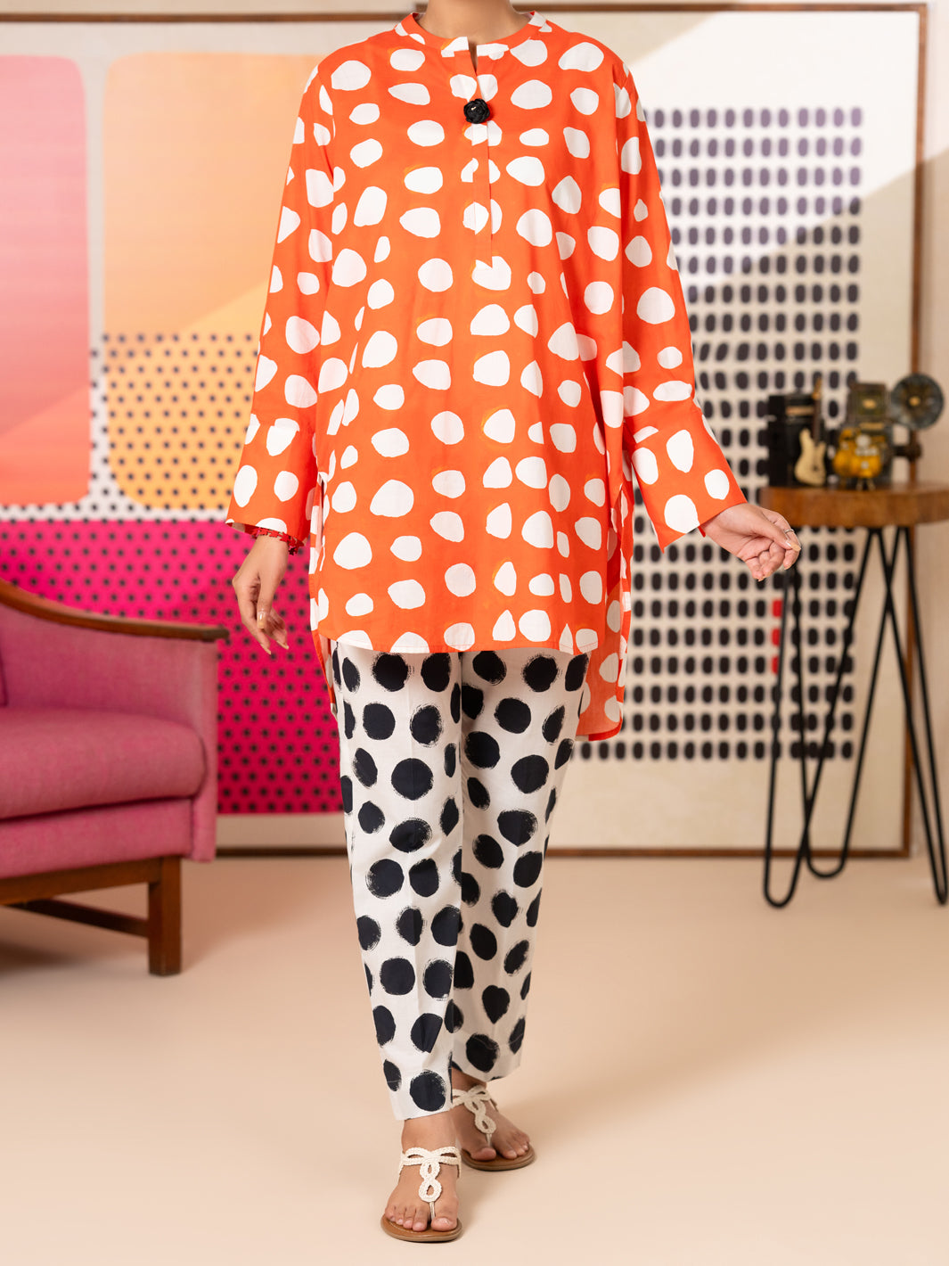 Red Cotton 2Pc Stitched - ALP-2PS-LKS-2811