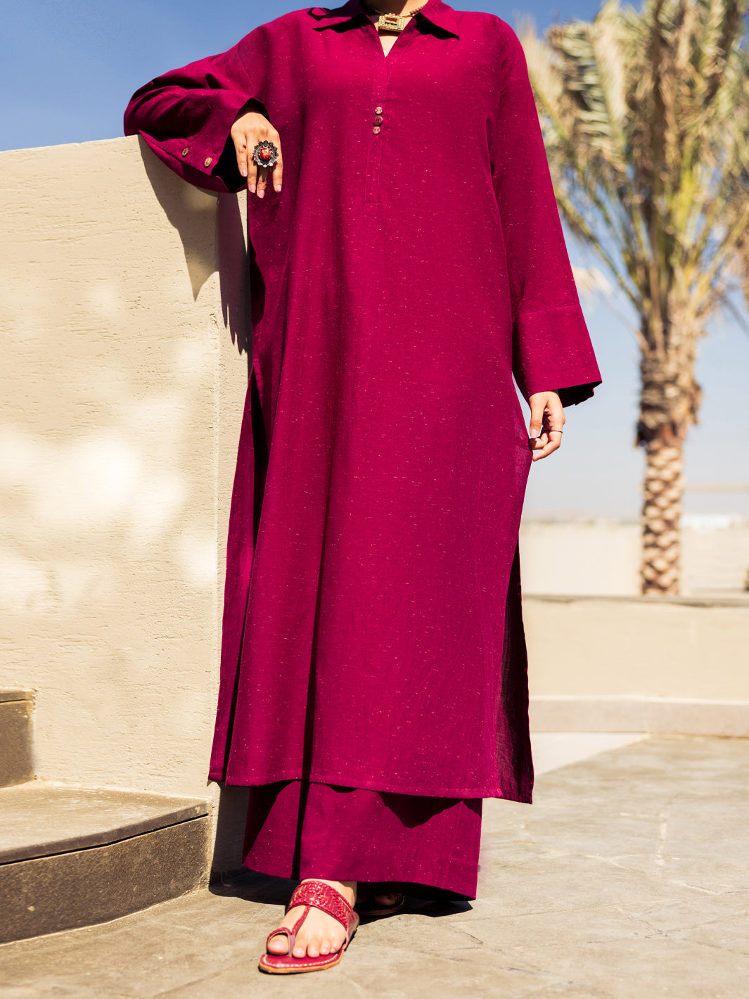 Purple Cotton Naps Stitched 2Pc - ALP-2PS-LKS-2842