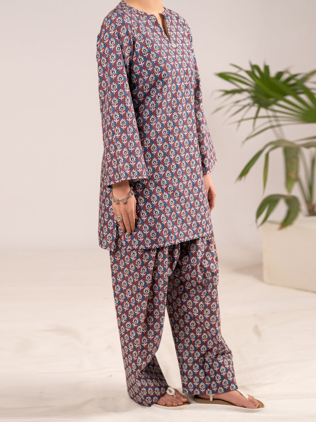 Multicolor Cambric Co-Ord Set - ALP-2PS-SLKS-2554
