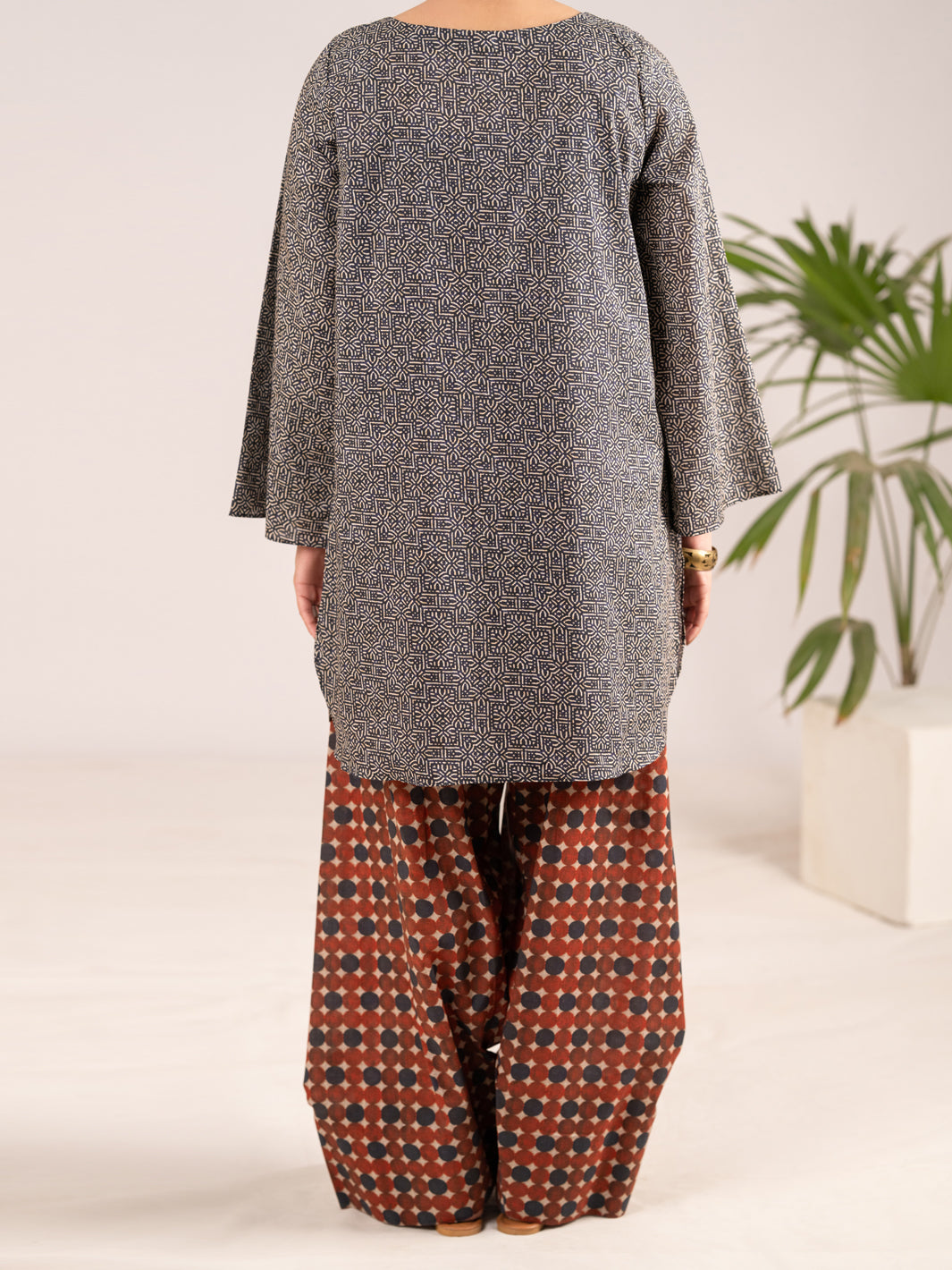 Multicolor Lawn Co-Ord Set - ALP-2PS-SLKS-2555