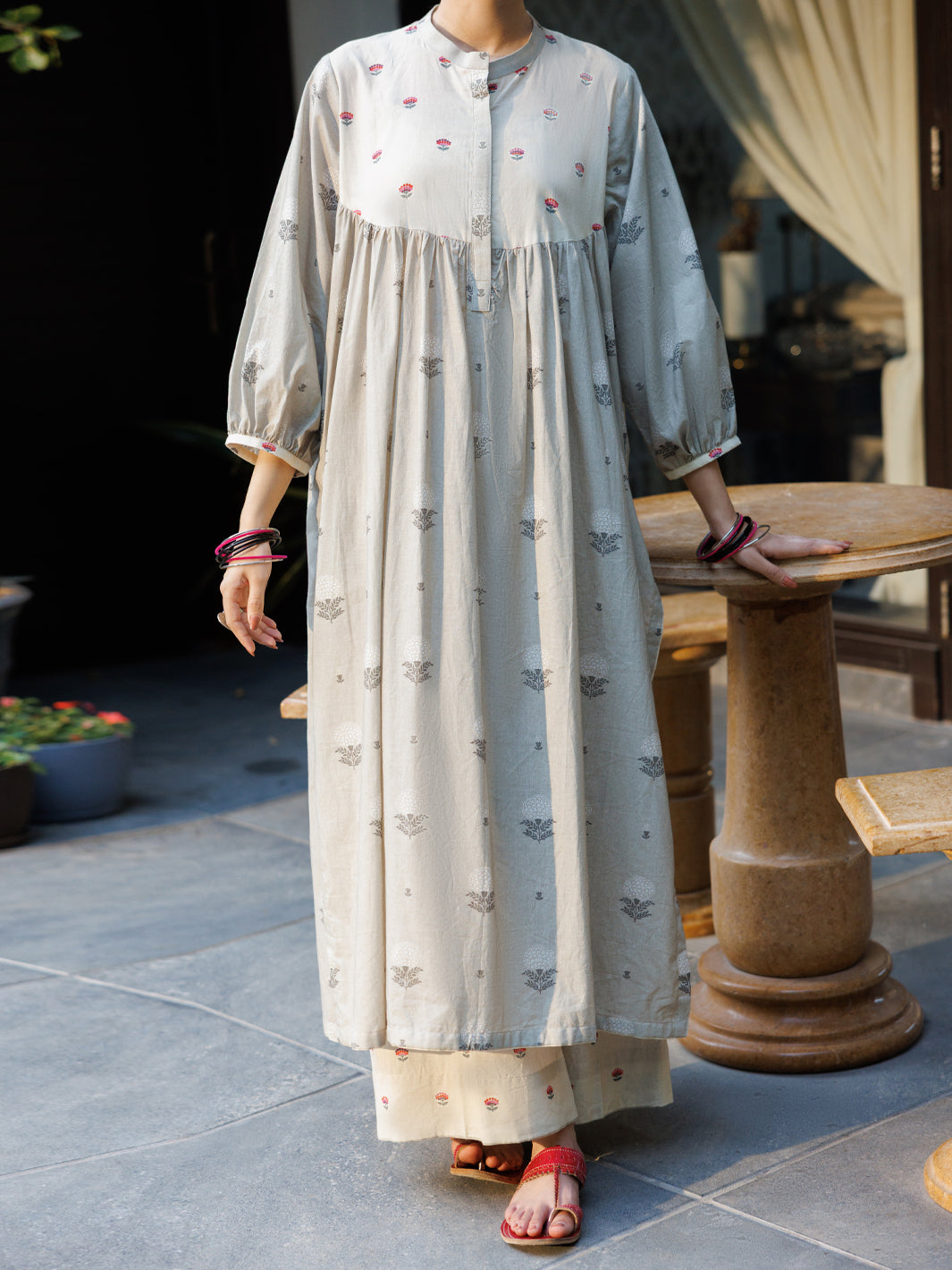 Beige Lawn Co-Ord Set - ALP-2PS-SLKS-2761