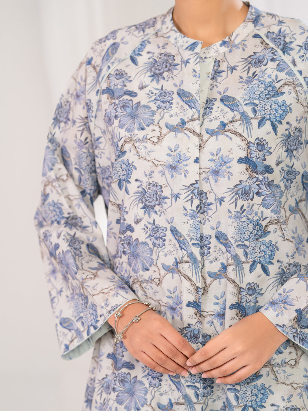 Light Blue Lawn Co-Ord Set - ALP-2PS-SLKS-2762