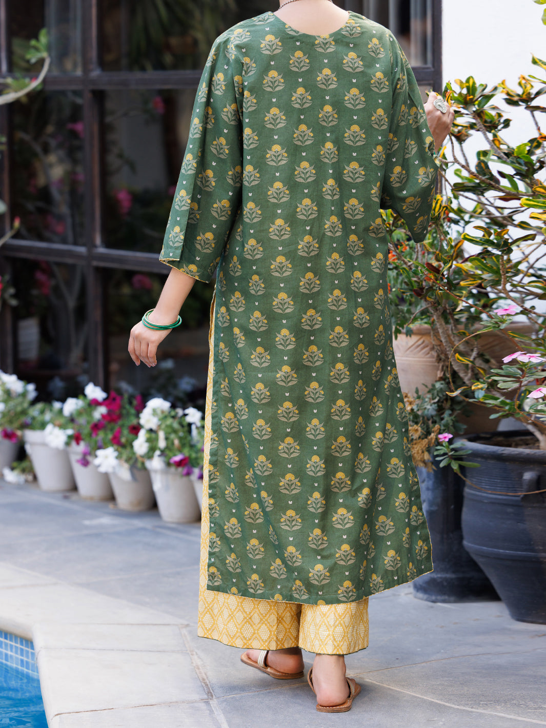 Green Lawn Co-Ord Set - ALP-2PS-SLKS-2763