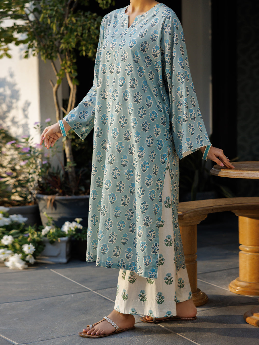 Pistachio Lawn Green Co-Ord Set - ALP-2PS-SLKS-2764