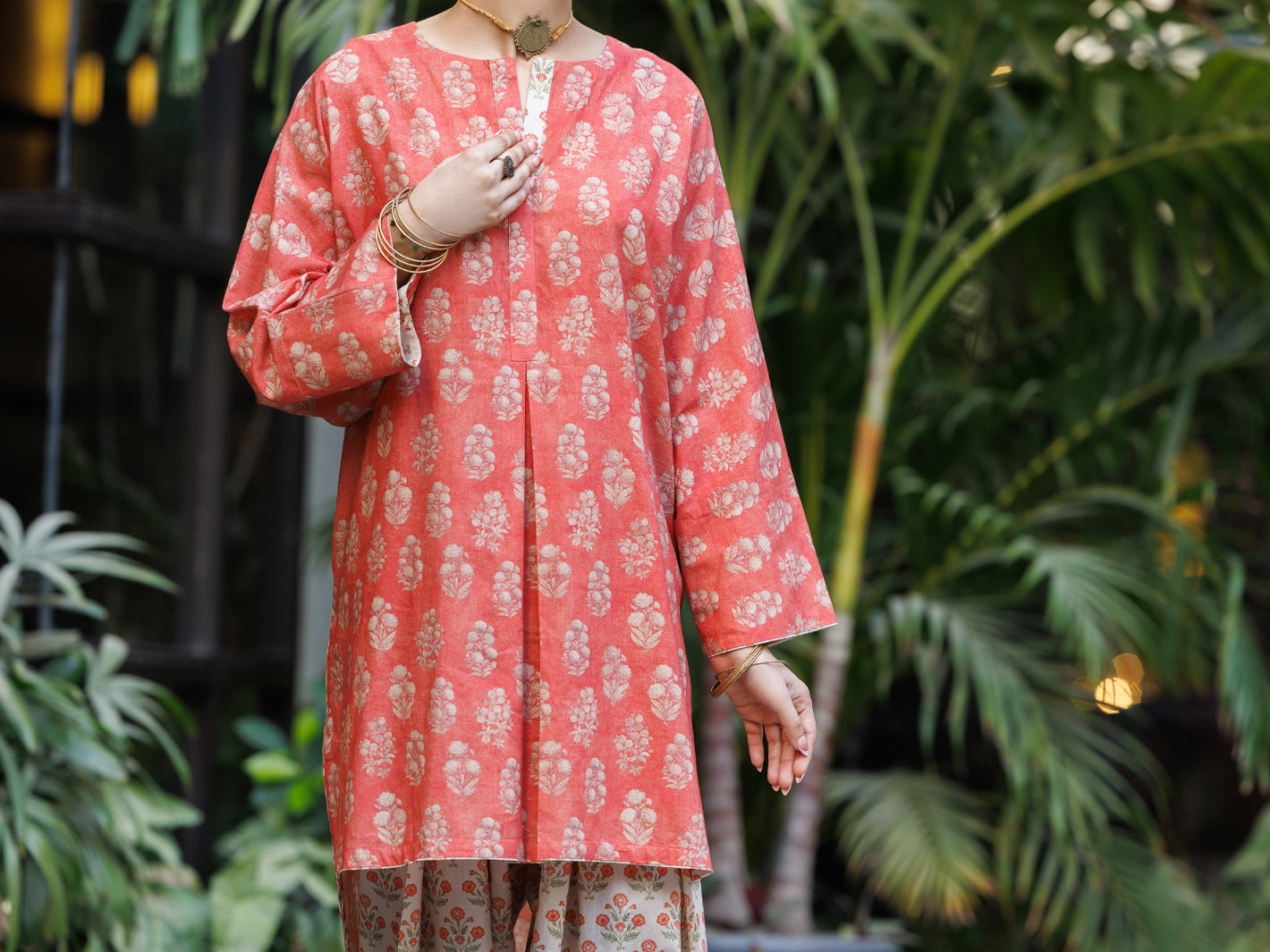 Pink Lawn Co-Ord Set - ALP-2PS-SLKS-2765