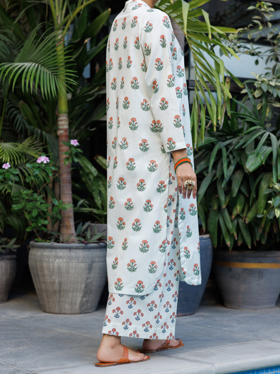 Off White Lawn Co-Ord Set - ALP-2PS-SLKS-2770