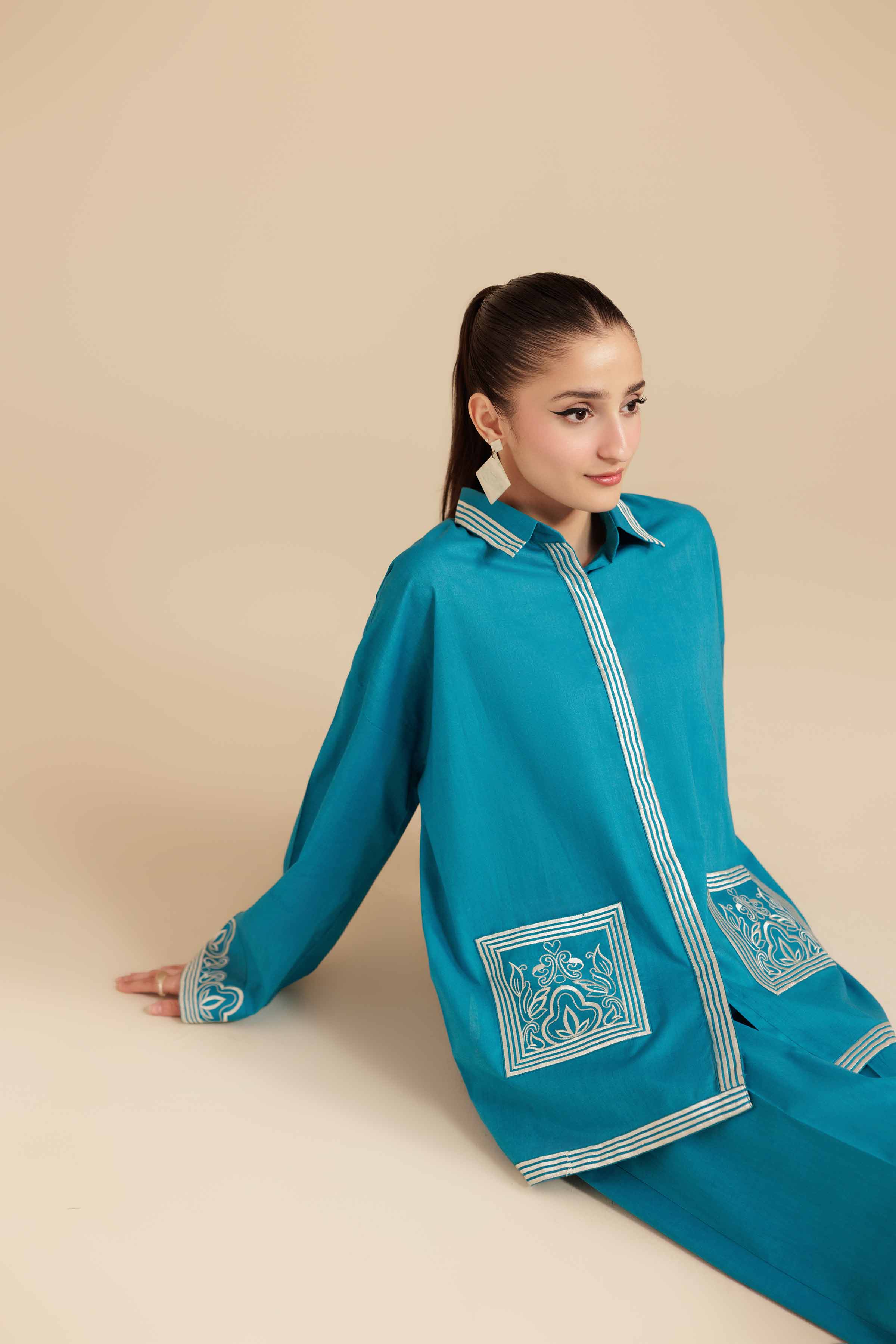2 Piece - Embroidered Suit - AS25-116