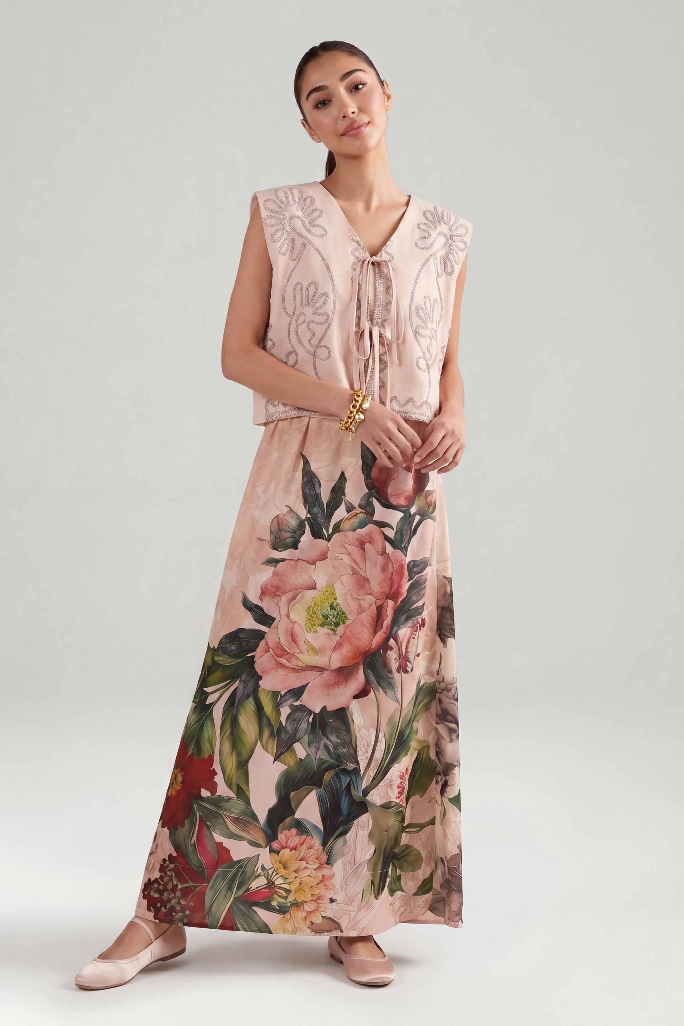 2 Piece - Printed Embroidered Suit - AS26-12