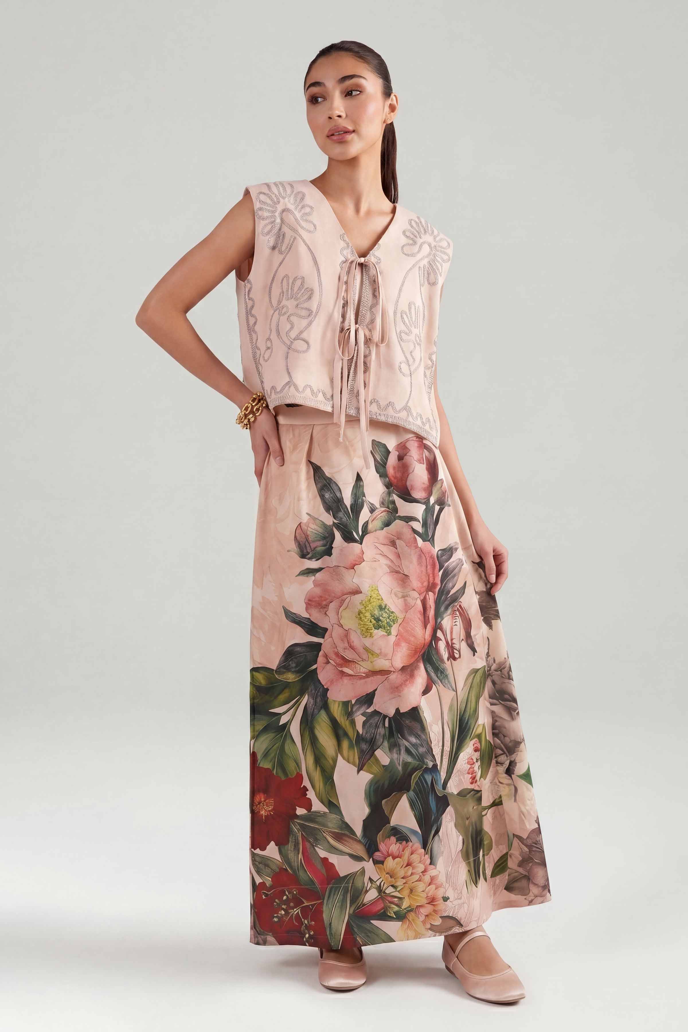 2 Piece - Printed Embroidered Suit - AS26-12