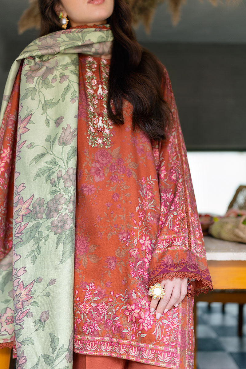 AUTUMN GLAZE-3PC SATIN PRINTED SUIT