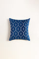 Vec-019 Blue Velvet Embroidered Cushion Cover