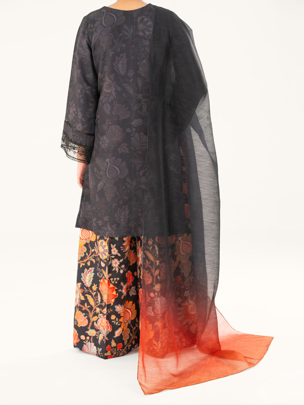 Black Jacquard 3Pc Unstitched - AWP-3PS-767