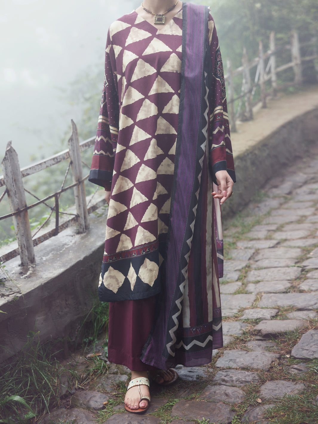 Plum Khaddar 2Pc Unstitched - AWP-2PS-LKD-839