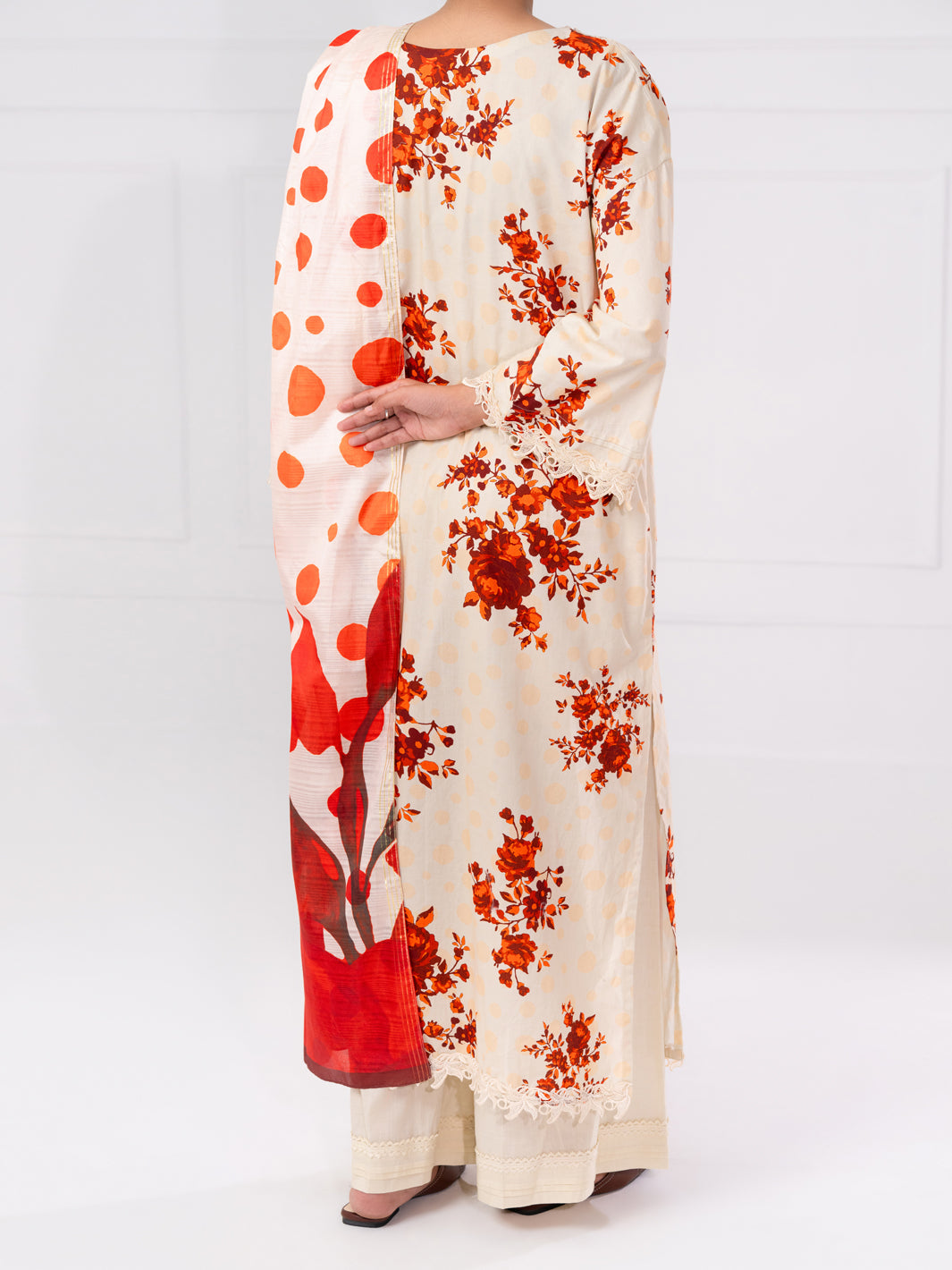 Cream Cambric 2Pc Unstitched - AWP-2PS-LKD-UN-903