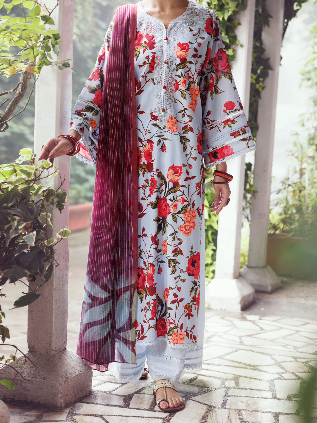 Multicolor Cambric 2Pc Unstitched - AWP-2PS-LKD-UN-905