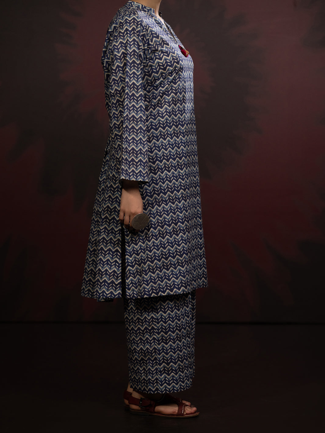 Blue Cambric 2Pc Stitched - AWP-2PS-SLKS-806