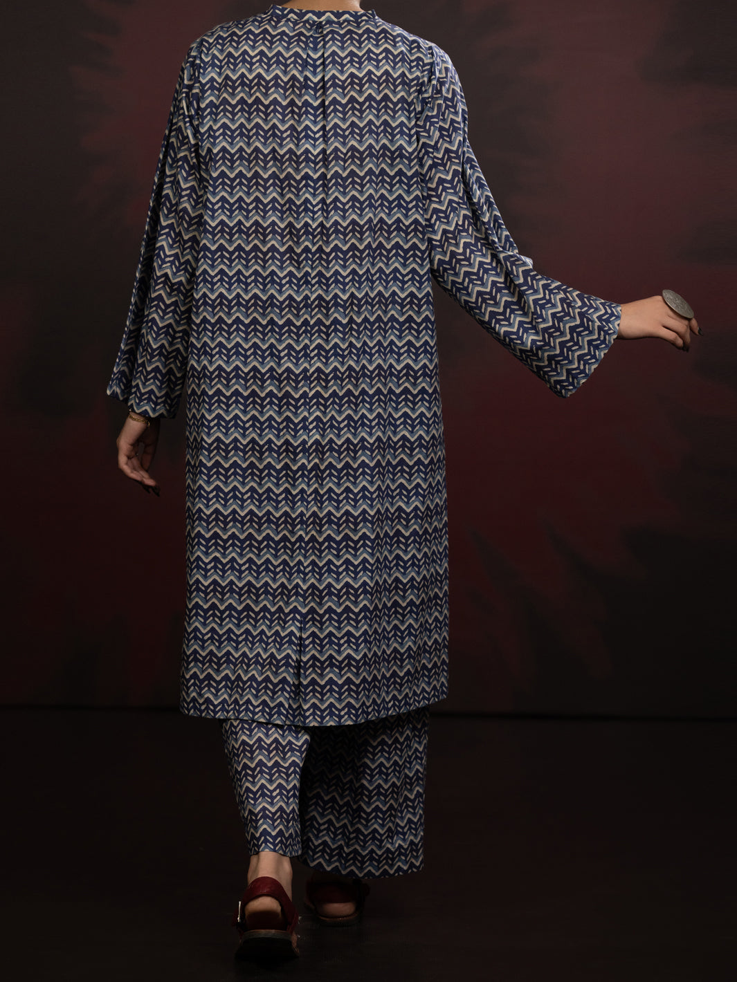 Blue Cambric 2Pc Stitched - AWP-2PS-SLKS-806