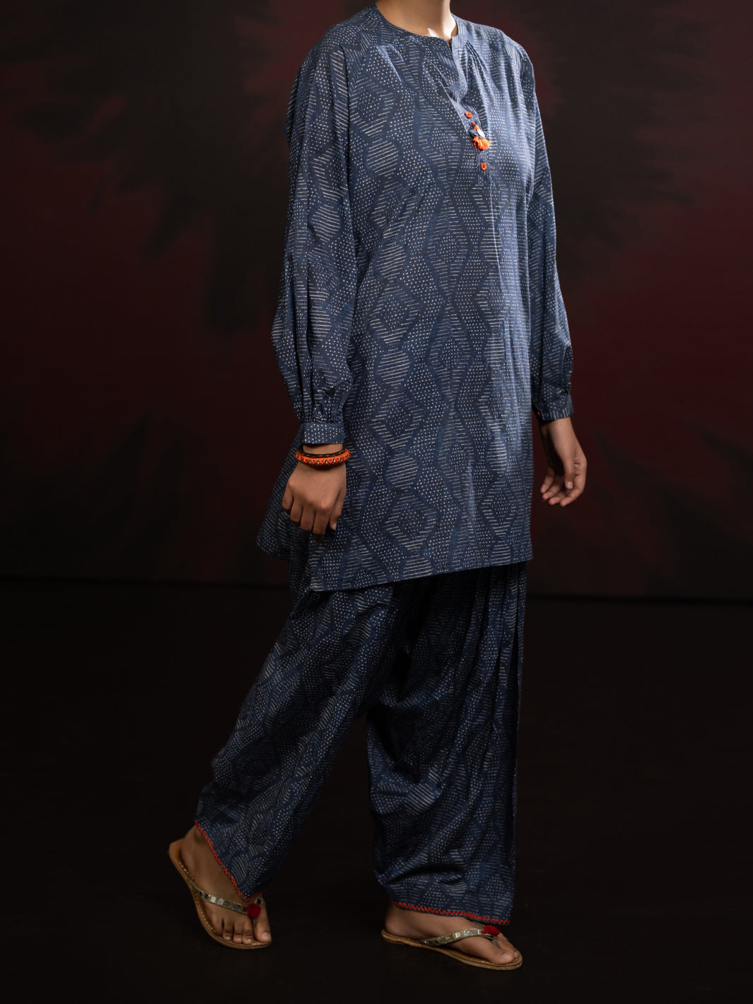 Charcoal Cambric 2Pc Stitched - AWP-2PS-SLKS-807