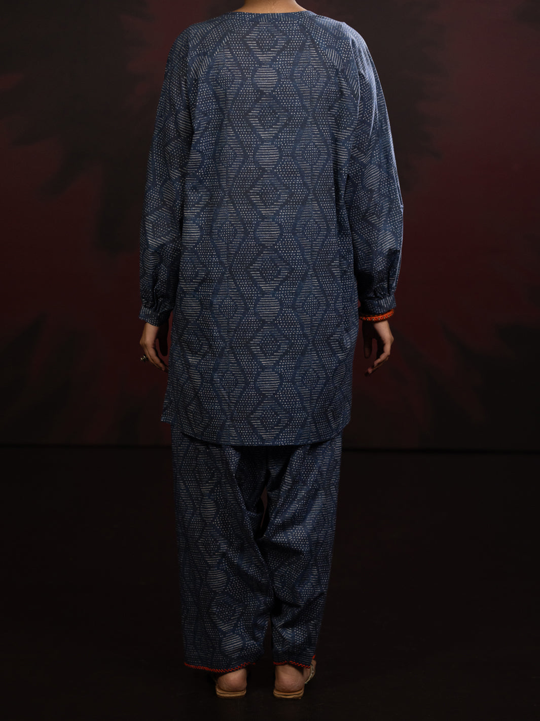 Charcoal Cambric 2Pc Stitched - AWP-2PS-SLKS-807
