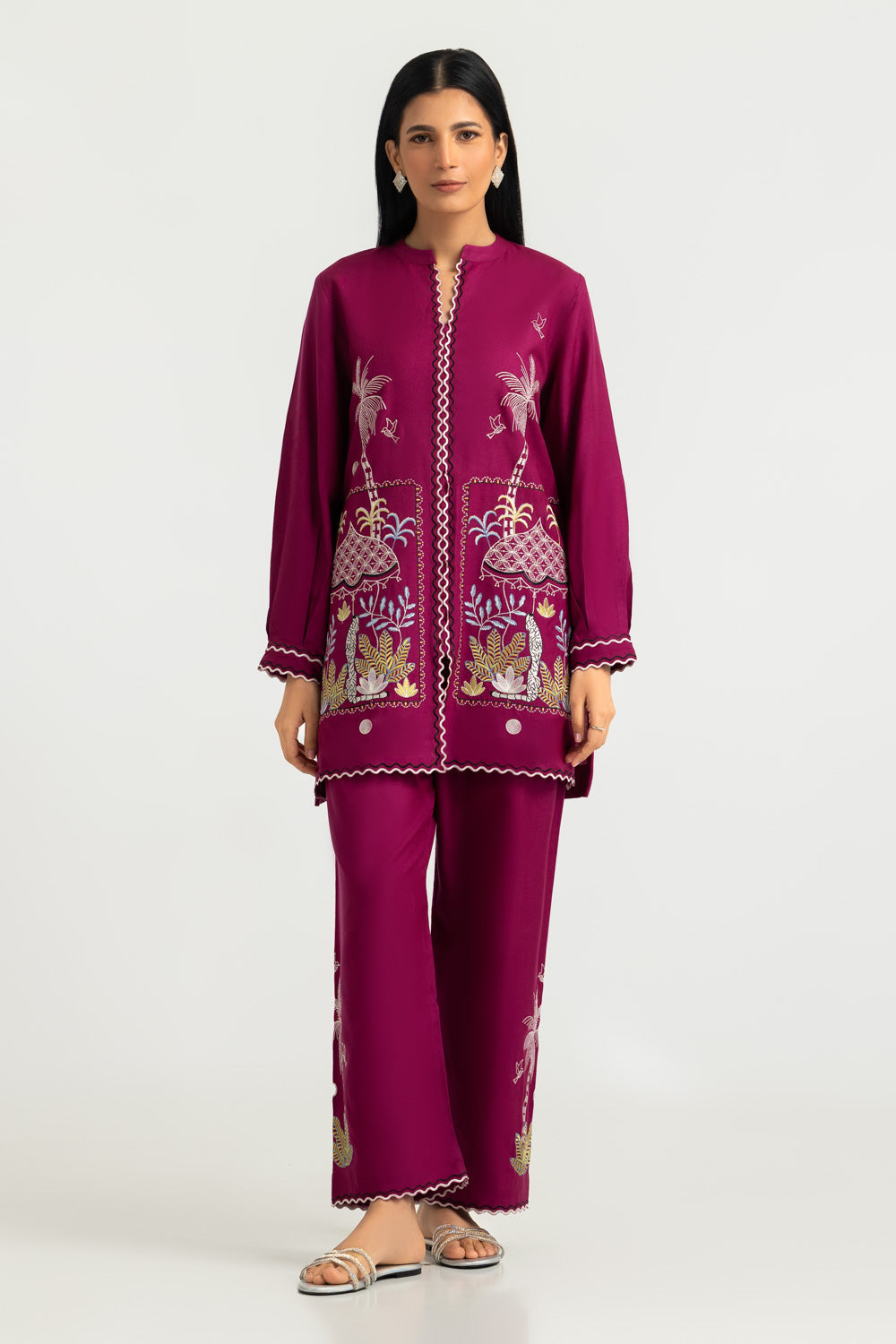Acrylic Embroidered Co-Ord Set