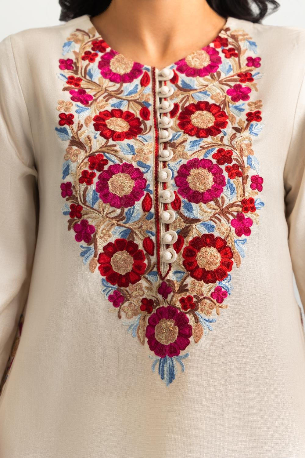 Acrylic Embroidered Shirt And Trouser