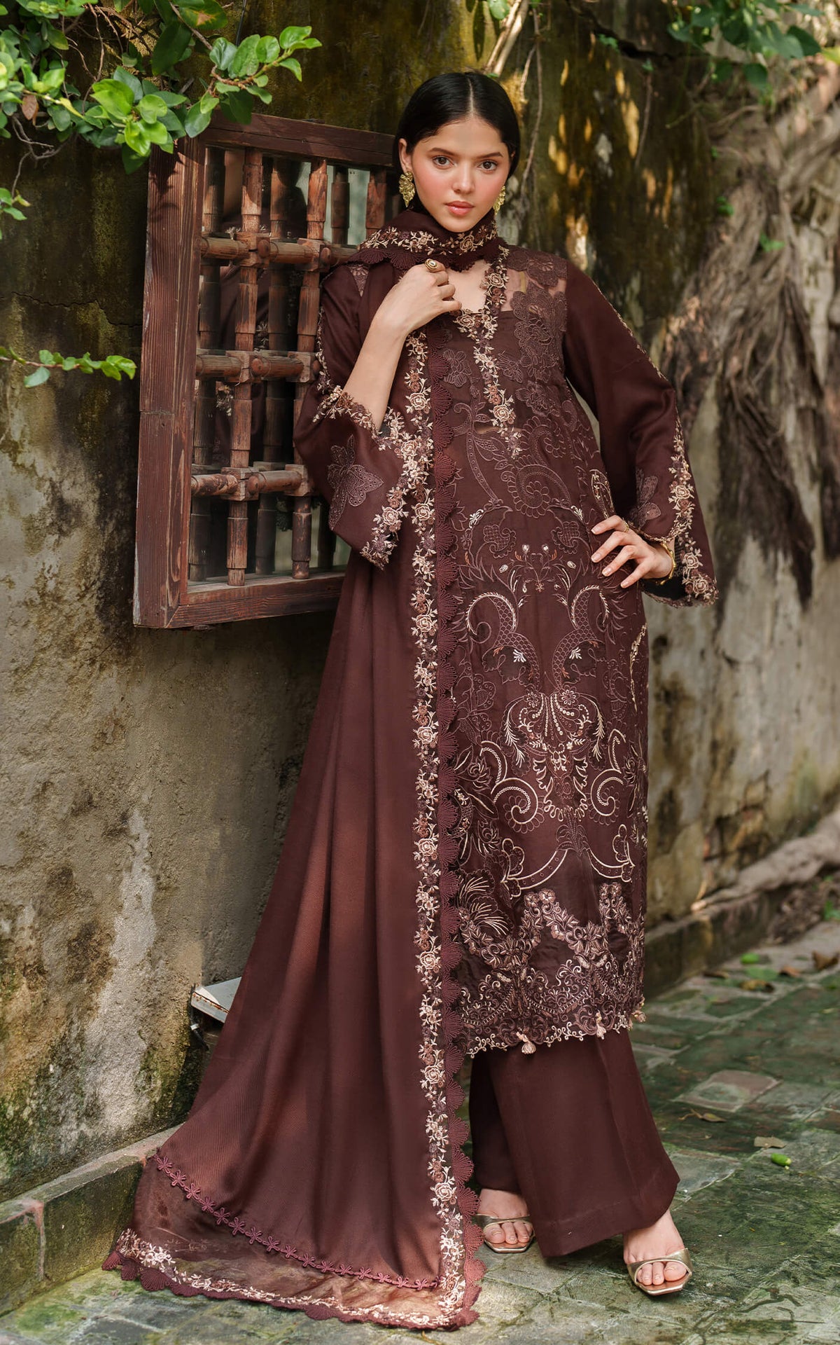 Aima LWC25-10 | 3pcs Embroidered Unstitched Winter