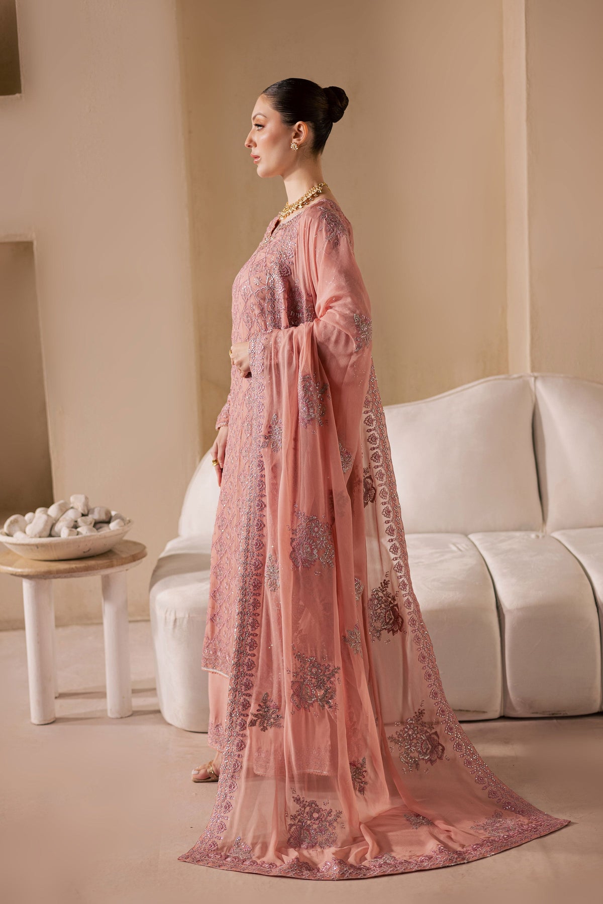 Almas 3Pc - Embroidered Luxe Pret