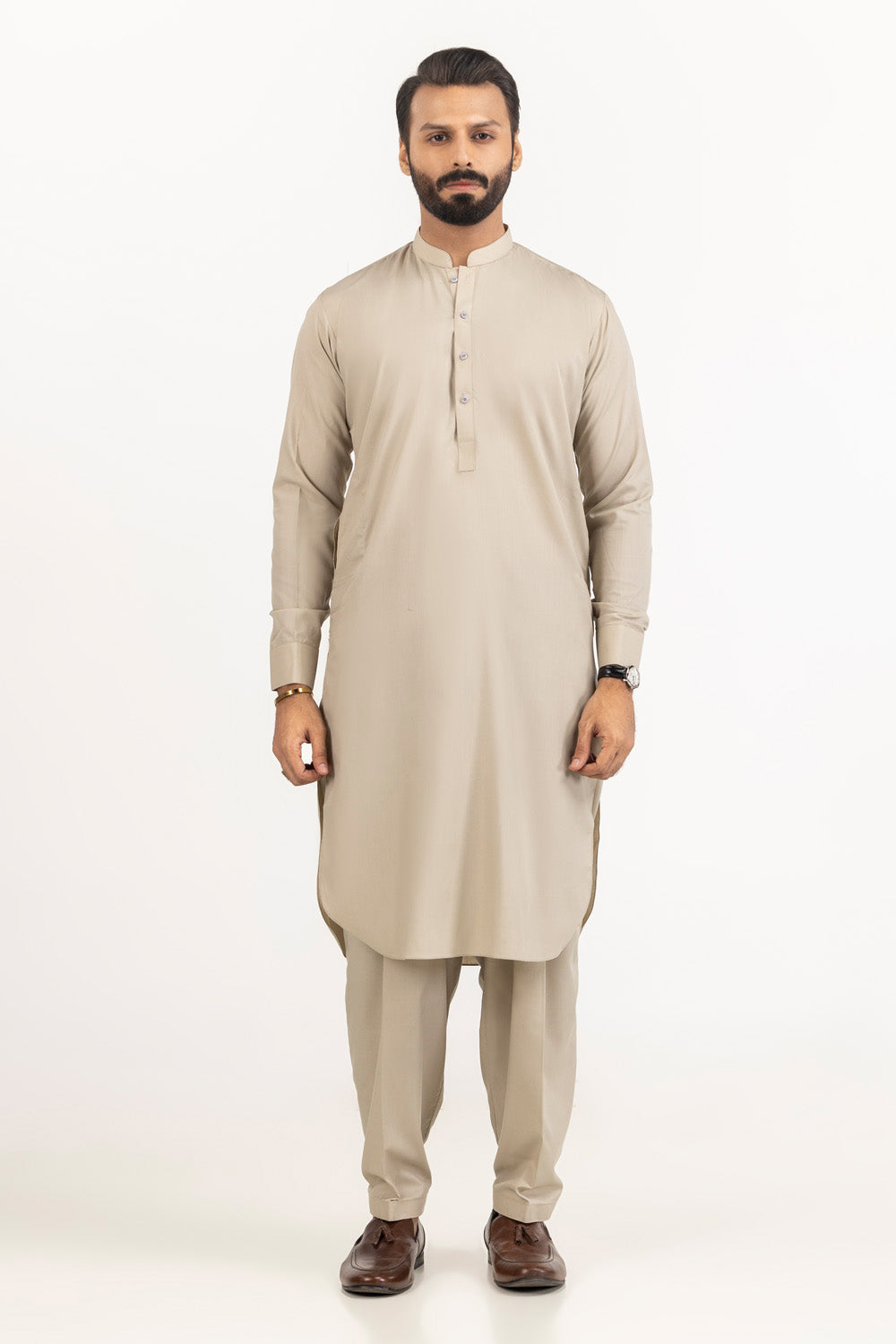 SS25DA-2741 YELLOW 2PCS EMBROIDERED KURTA WITH TROUSER